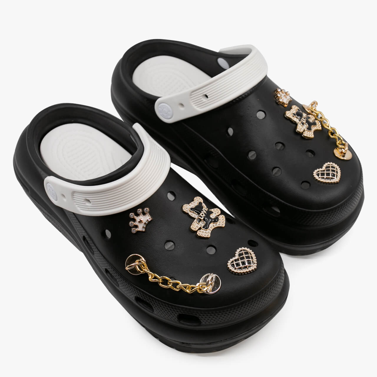 Women's Double-Soled Anatomical Black Clogs