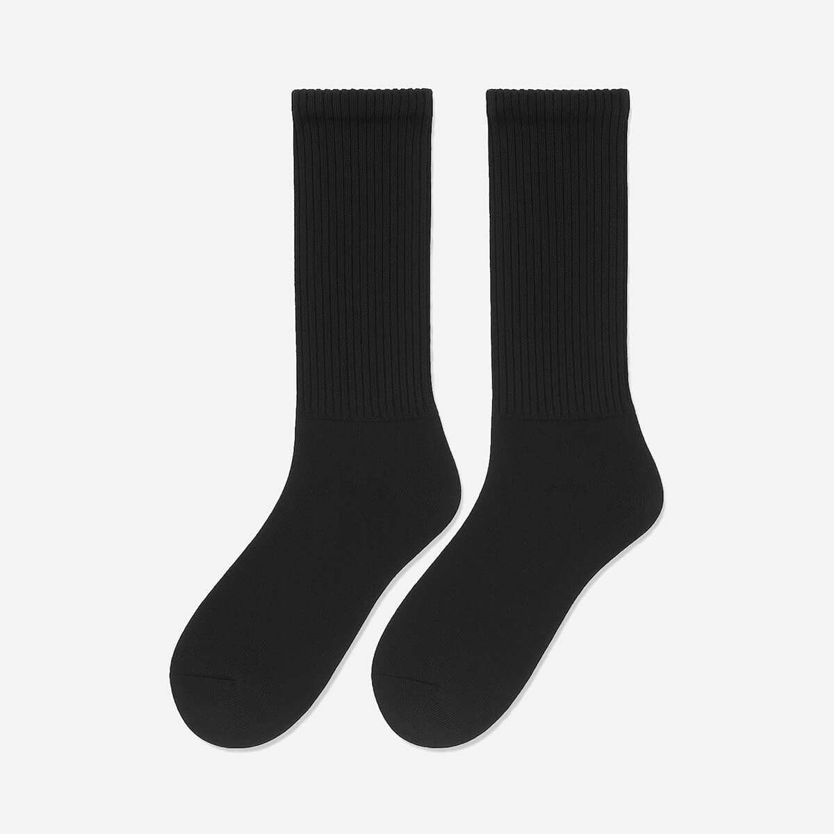 Black Terry Cotton Diabetic Non-Binding Socks